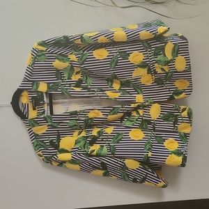 EUC lemon stripe blazer